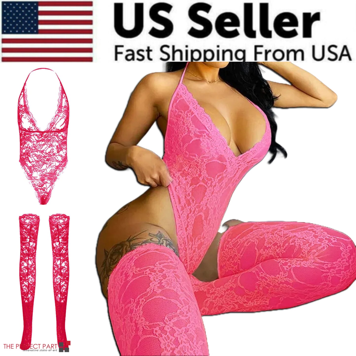 Seductive Allure Lingerie-Lacewear Sleepwear Bodysuit Dress & Plus Size