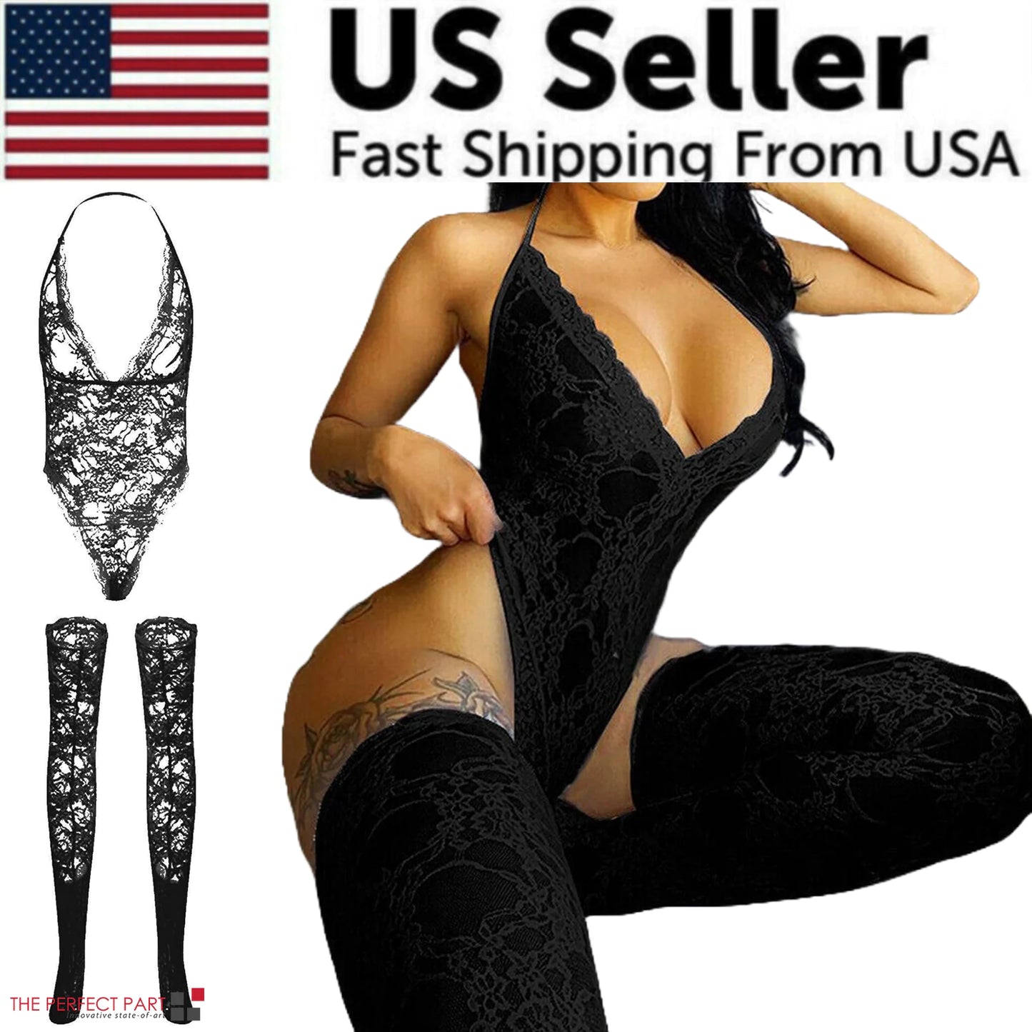 Seductive Allure Lingerie-Lacewear Sleepwear Bodysuit Dress & Plus Size