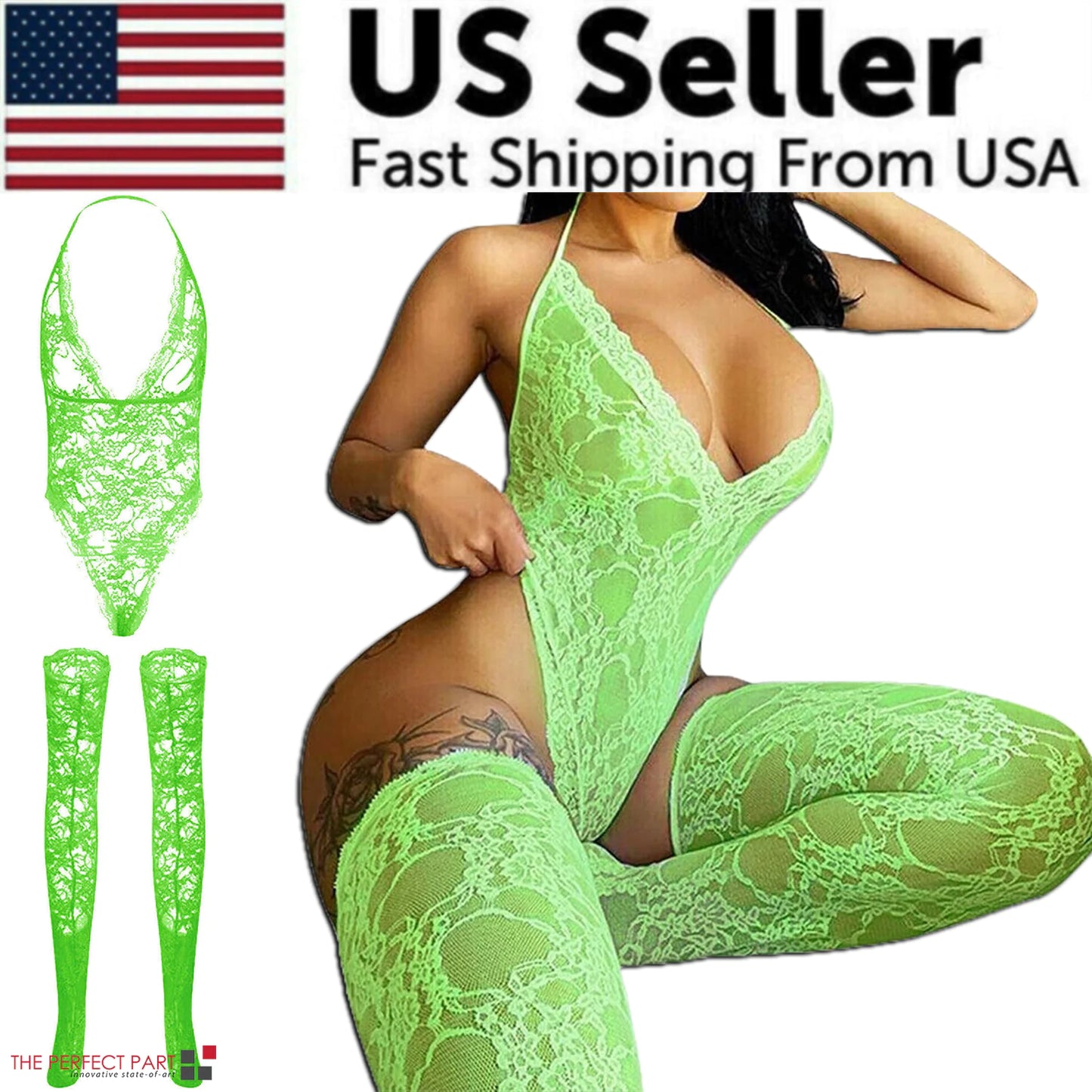 Seductive Allure Lingerie-Lacewear Sleepwear Bodysuit Dress & Plus Size