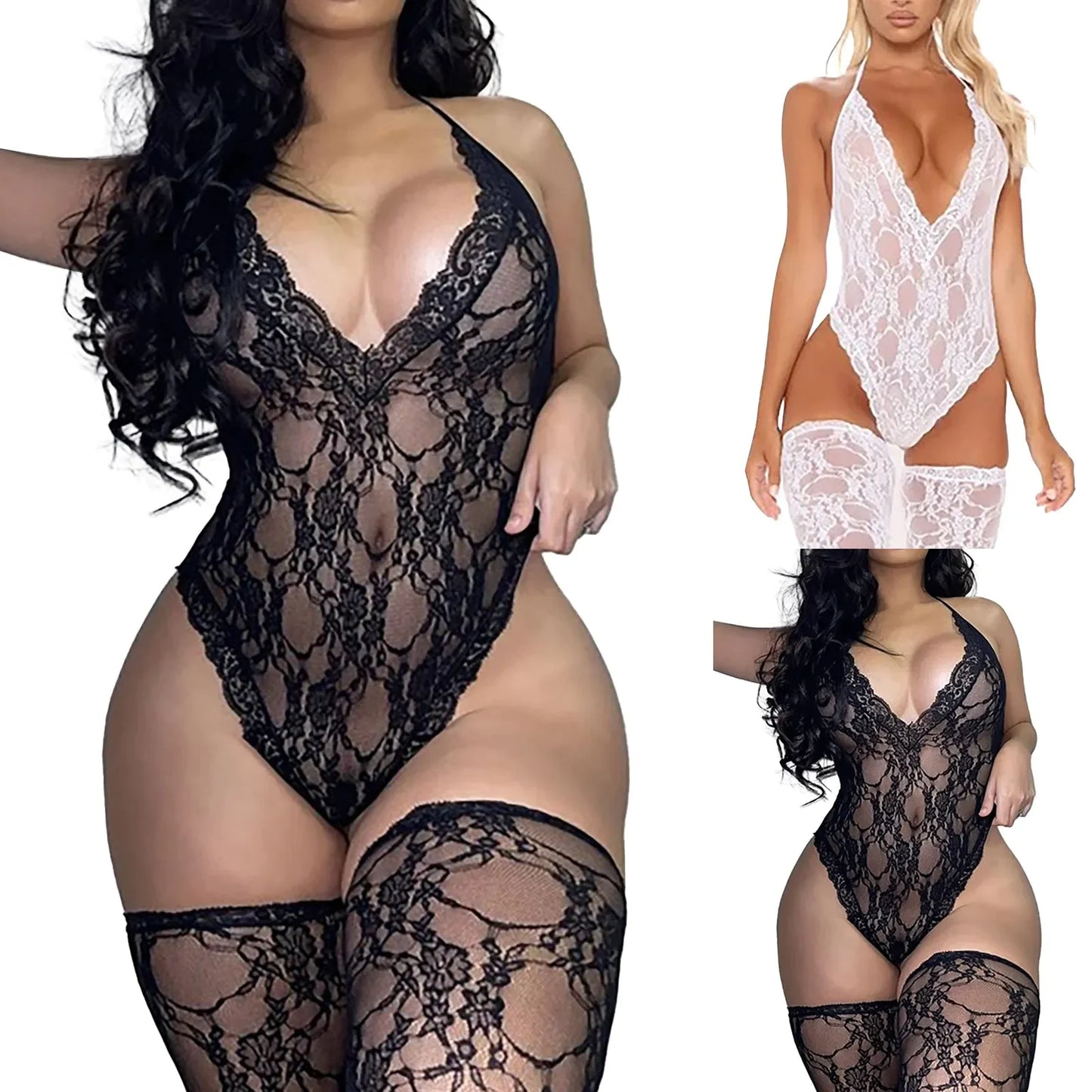 Seductive Allure Lingerie-Lacewear Sleepwear Bodysuit Dress & Plus Size