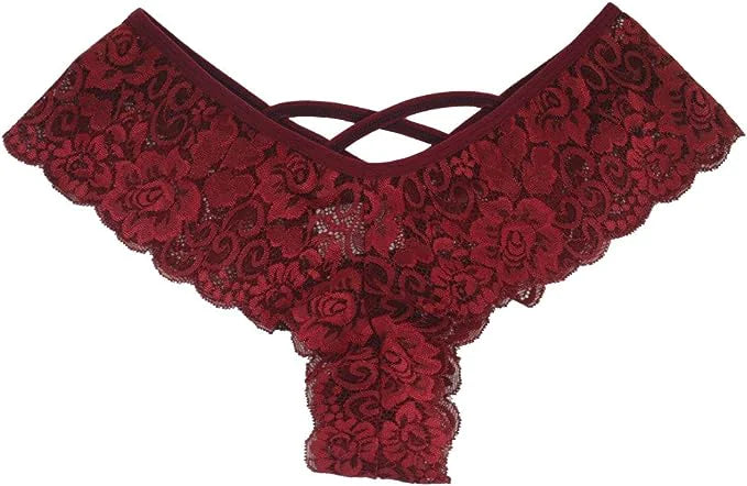 4-Pack Women's Sexy Lace Lingerie Thong Underwear G-String Briefs