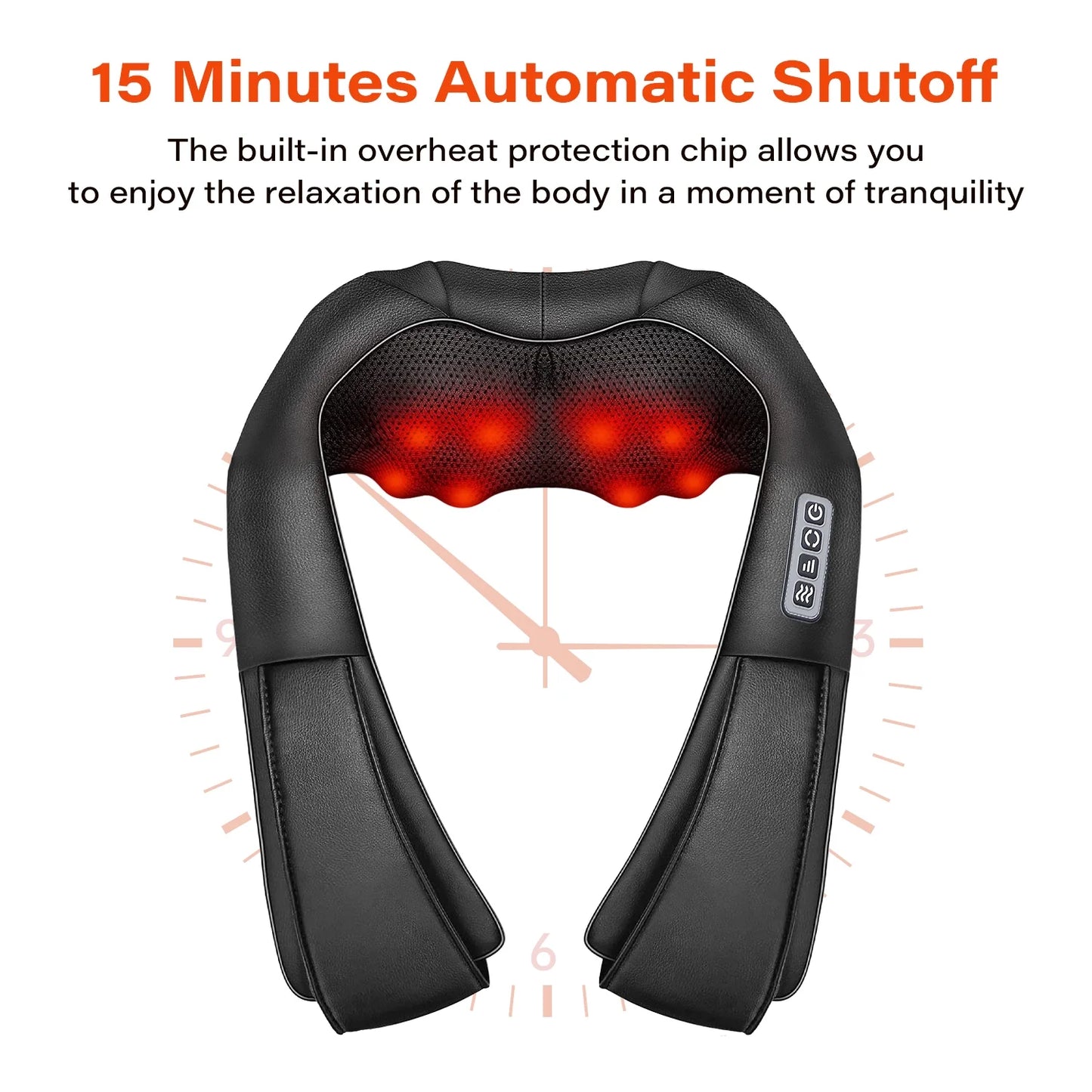 TruRelief Neck Shoulder and Back Massager with Heat, Electric Deep Tissue 4D Kneading Massage